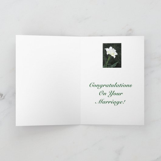 CARTE TULIPES BLANCHES DU MARIAGE CONGRATS/TWO (Intérieur)
