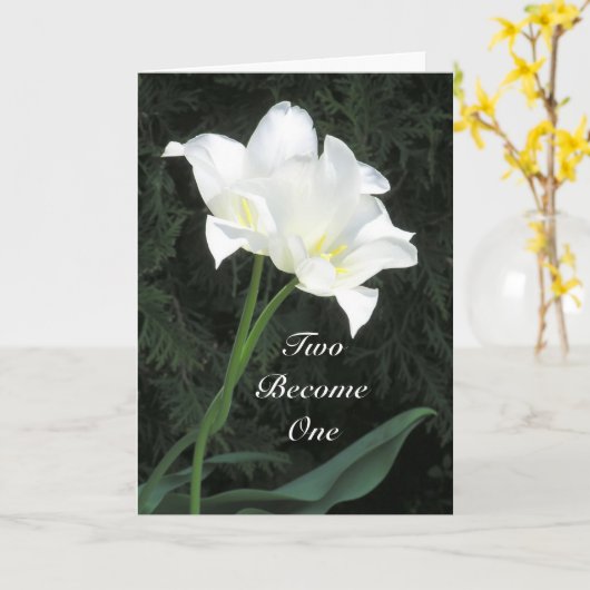 CARTE TULIPES BLANCHES DU MARIAGE CONGRATS/TWO (Fleur jaune)
