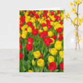 Carte Tulipes colorées III - Verticale (Fleur jaune)