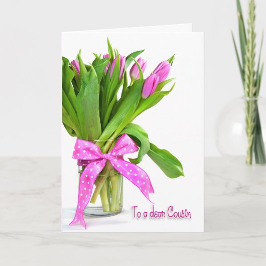 Carte Tulipes d'anniversaire pour Cousin (Devant)