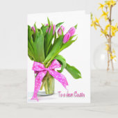 Carte Tulipes d'anniversaire pour Cousin (Fleur jaune)