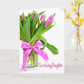 Carte Tulipes d'anniversaire pour fille (Fleur jaune)