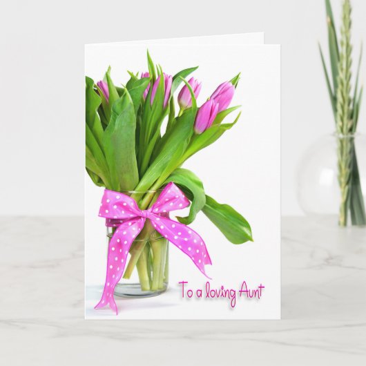 Carte Tulipes d'anniversaire pour la tante (Devant)