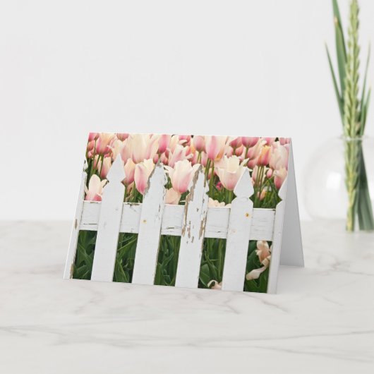 Carte Tulipes d'anniversaire roses (Devant)