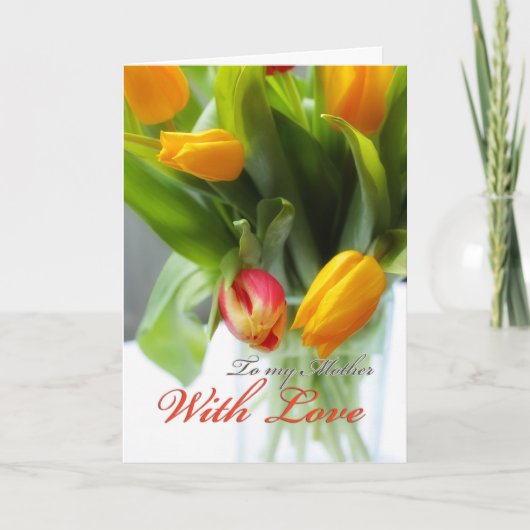 Carte Tulipes dans le Vase, pour mère (Devant)