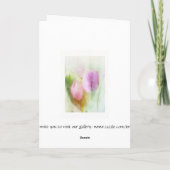 Carte Tulipes d'aquarelle (Dos)