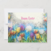 Carte Tulipes d'aquarelle de Pâques (Devant)