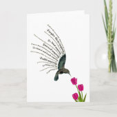 Carte Tulipes de colibri de prière inspirante (Devant)