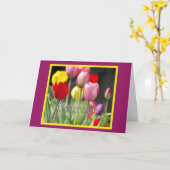 Carte Tulipes de courage, pour le patient cancéreux (Fleur jaune)