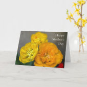 Carte Tulipes de la fête des Mères (Fleur jaune)