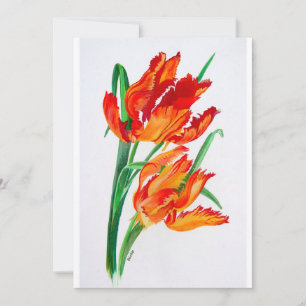 Carte Tulipes de perroquet rouge vif