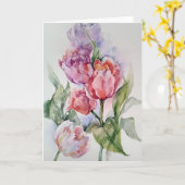Carte Tulipes En Aquarelles (Fleur jaune)