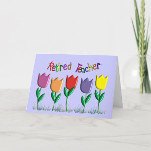 Carte Tulipes enseignantes à la retraite Cadeaux de conc