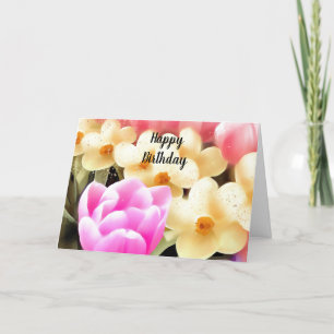 Carte Tulipes et jonquilles Anniversaire