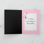 Carte Tulipes et perles roses d'anniversaire (Intérieur)