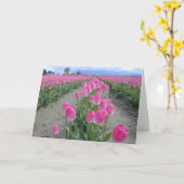 Carte Tulipes heureuses de rose de ressort (Fleur jaune)