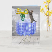 Carte Tulipes Jaunes Avec Chat (Fleur jaune)