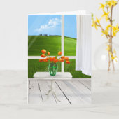 Carte Tulipes orange sur la table (Fleur jaune)