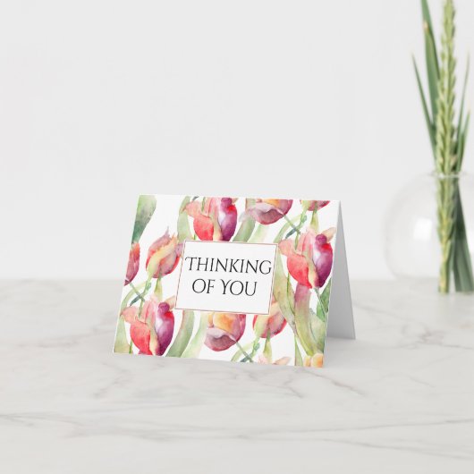 Carte Tulipes peintes Penser à vous (Devant)