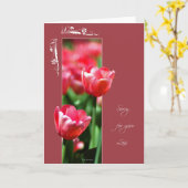 Carte Tulipes-Perte de Fleurs encadrées (Fleur jaune)