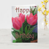 Carte Tulipes roses chaudes (Fleur jaune)