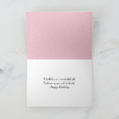 Carte Tulipes roses d'anniversaire sur un banc neigeux (Intérieur)