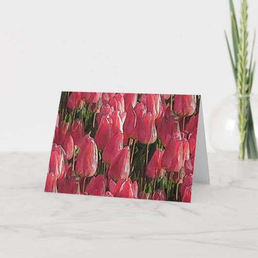 Carte Tulipes roses florales (Devant)