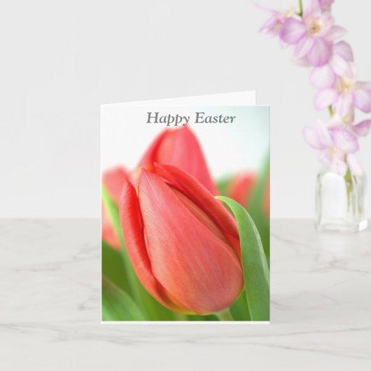 Carte Tulipes roses joyeuses Pâques (Orchidée)