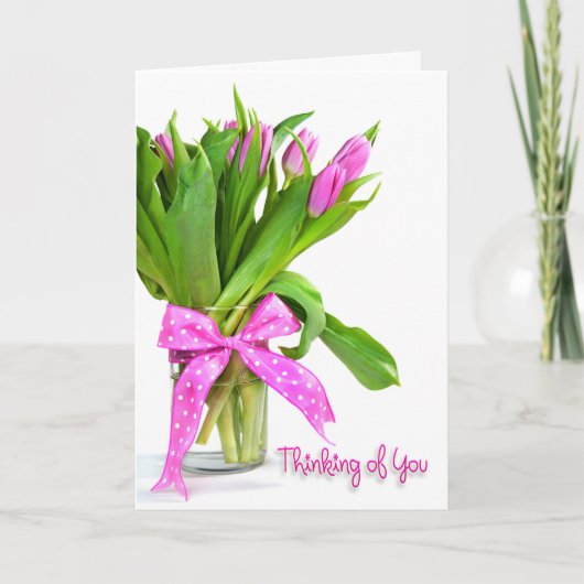 Carte Tulipes roses pour penser à vous (Devant)