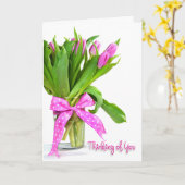 Carte Tulipes roses pour penser à vous (Fleur jaune)