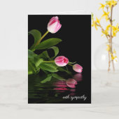 Carte tulipes roses sur noir pour sympathie (Fleur jaune)