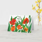 Carte Tulipes rouges (Fleur jaune)