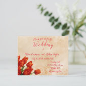 Carte Tulipes rouges personnalisées sur arrière - plan d (Debout devant)