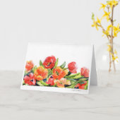 Carte tulipes vives aquarelles (Fleur jaune)