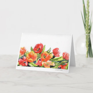 Carte tulipes vives aquarelles