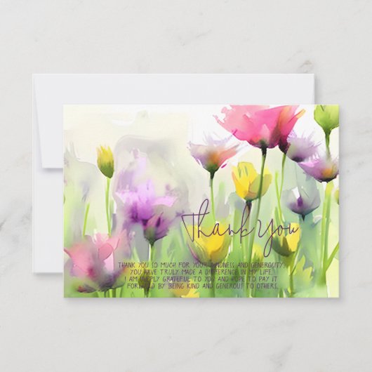 Carte Tulips aquarelle personnalisables (Devant)