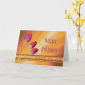 Carte Tulips d'anniversaire de nous tous (Fleur jaune)