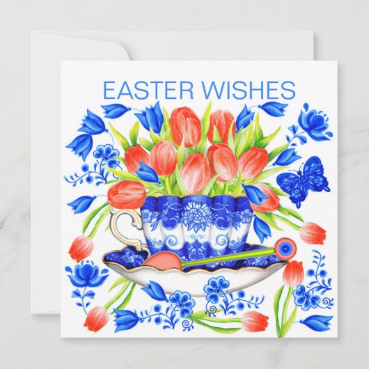 Carte Tulips et Teacup Spring (Devant)