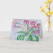 Carte Tulipsmall, HappyBirthday (Fleur jaune)