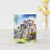 Carte Tulum Cancun Mexique Aquarelle (Fleur jaune)