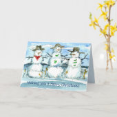 Carte Tumbleweed Snowman Joyeux Noël (Fleur jaune)