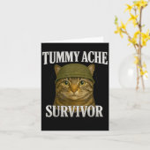 Carte Tummy Ache Survivante Chat Mème Drôle Kitten Cadea (Fleur jaune)