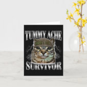 Carte Tummy Ache Survivor Funny Chat Meme Citation Sarca (Fleur jaune)