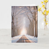 Carte Tunnel d'hiver sympathique des arbres (Fleur jaune)