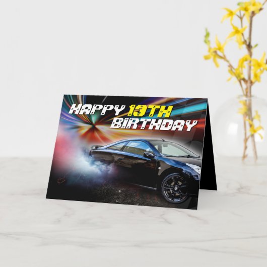 Carte Turbocharge Street Racing Anniversaire (Fleur jaune)