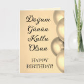 Carte Turc Joyeux anniversaire Doğum Günün Kutlu Olsun (Devant)