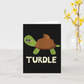 Carte Turdle Funny Turtle Poop Emoticon (Fleur jaune)