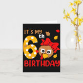 Carte Turkey 6th Birthday Autumn Thanksgiving Party Boy  (Fleur jaune)
