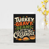 Carte Turkey Gravy Beans And Rolls Cerole Funny Thanksgi (Fleur jaune)
