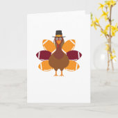 Carte Turkey Pilgrim and Football Thanksgiving Day (Fleur jaune)